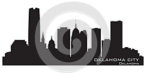 Oklahoma City skyline. Detailed silhouette photo