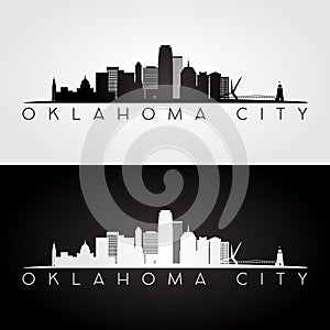 Oklahoma City USA skyline and landmarks silhouette. photo