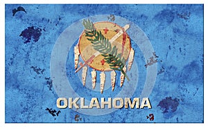 Oklahoma OK Flag Grunge Metal