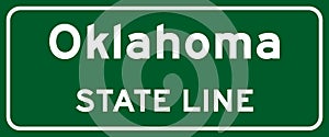Oklahoma state line road sign