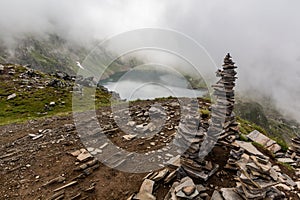 Okoto (Eye) lake from Ezeren peak in Rila mountains, Bulgar