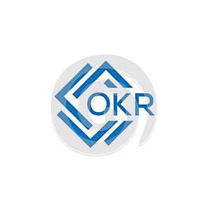 OKR letter logo design on white background. OKR creative circle letter logo concept.