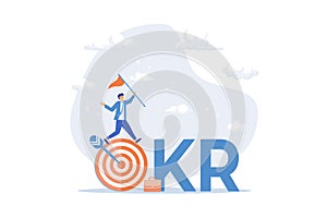 OKR, objective and key result framework to measure success and improvement, goal setting or define measurable target for business