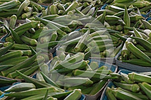 Okra at a Farmers Market