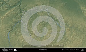 okres Benesov outlined, Czechia. Physical