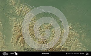 okres Jesenik outlined, Czechia. Physical