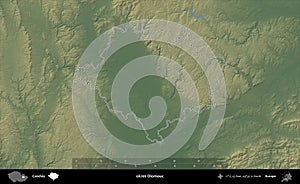 okres Olomouc outlined, Czechia. Physical