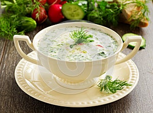 Okroshka - Russian kvass Cold Soup