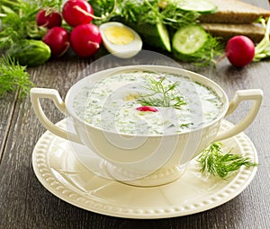 Okroshka - Russian kvass Cold Soup