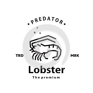 lobster logo vector outline monoline art icon