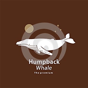 animal humpback whale natural logo vector icon silhouette