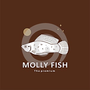animal molly fish natural logo vector icon silhouette