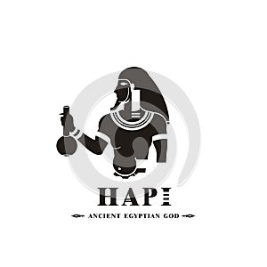 Ancient egyptian god hapi silhouette