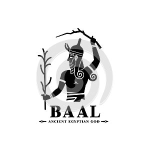 Silhouette of the Iconic ancient Egyptian god baal photo