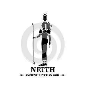 Ancient egyptian god neith silhouette