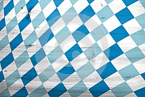 Oktoberfest background with bavarian flag pattern. Traditional rhombus pattern.