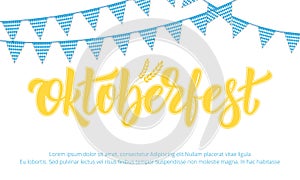 Oktoberfest. Banner design for German beer festival Oktoberfest with modern lettering