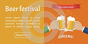 Oktoberfest banner. Vector image for web, poster, invitation to party - time to drink.