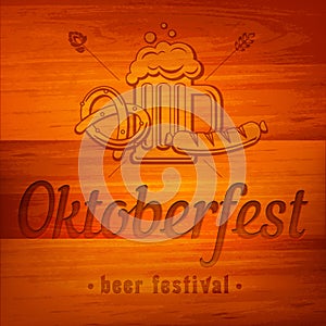 Oktoberfest banner on wooden