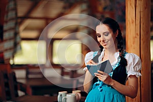 Oktoberfest Bavarian Waitress Taking Order at a Restaurant