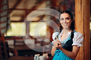 Oktoberfest Bavarian Waitress Taking Order at a Restaurant