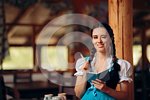 Oktoberfest Bavarian Waitress Taking Order at a Restaurant