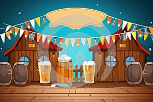 Oktoberfest Beer Festival Concept. Oktoberfest Beer Festival Background. Oktoberfest Beer Festival Theme. Generative Ai