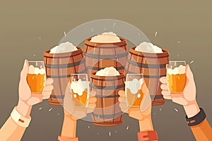 Oktoberfest Beer Festival Concept. Oktoberfest Beer Festival Background. Oktoberfest Beer Festival Theme. Generative Ai