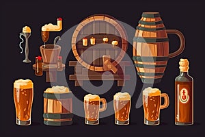 Oktoberfest Beer Festival Concept. Oktoberfest Beer Festival Background. Oktoberfest Beer Festival Theme. Generative Ai