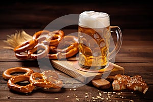 Oktoberfest Beer Festival Concept. Oktoberfest Beer Festival Background. Oktoberfest Beer Festival Theme. Generative Ai