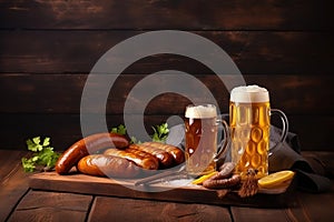 Oktoberfest Beer Festival Concept. Oktoberfest Beer Festival Background. Oktoberfest Beer Festival Theme. Generative Ai