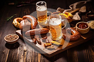 Oktoberfest Beer Festival Concept. Oktoberfest Beer Festival Background. Oktoberfest Beer Festival Theme. Generative Ai