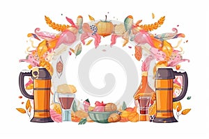 Oktoberfest Beer Festival Concept. Oktoberfest Beer Festival Background. Oktoberfest Beer Festival Theme. Generative Ai