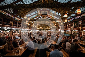 Oktoberfest Beer Festival Concept. Oktoberfest Beer Festival Background. Oktoberfest Beer Festival Theme. Generative Ai