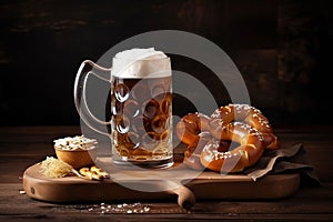 Oktoberfest Beer Festival Concept. Oktoberfest Beer Festival Background. Oktoberfest Beer Festival Theme. Generative Ai