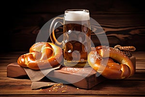 Oktoberfest Beer Festival Concept. Oktoberfest Beer Festival Background. Oktoberfest Beer Festival Theme. Generative Ai