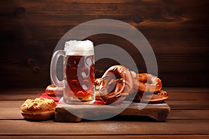 Oktoberfest Beer Festival Concept. Oktoberfest Beer Festival Background. Oktoberfest Beer Festival Theme. Generative Ai