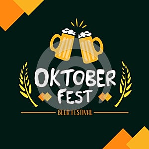 oktoberfest beer festival post banner template yellow green