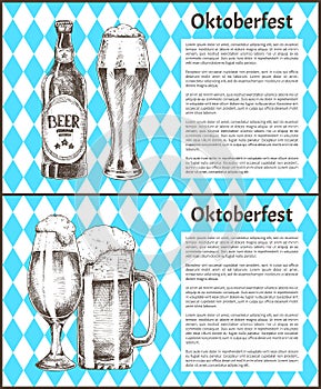 Oktoberfest Beer Objects Set Hand Drawn Icons photo