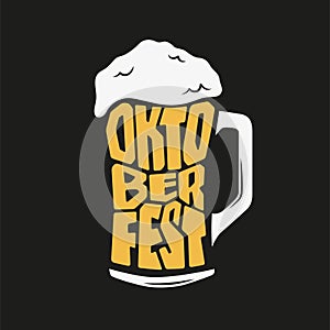 Oktoberfest beer pub vector typography.