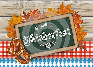 Oktoberfest Blackboard Pretzel Wood