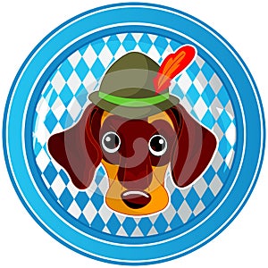 Oktoberfest circle dog button