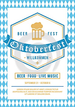 Oktoberfest design template for invitation, poster, flyer, etc.