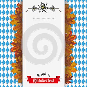 Oktoberfest Edelweiss Foliage Centre Banner Ribbon