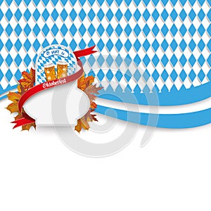 Oktoberfest Flyer Emblem Flag Beer Foliage