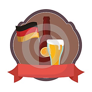 oktoberfest germnay flag bottle beer glass emblem photo