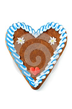 Oktoberfest gingerbread heart cake with copy space