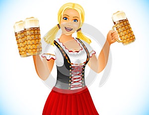 Oktoberfest Girl Beer Glass Germany Holiday