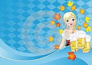 Oktoberfest girl invitation card