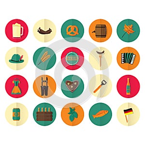 oktoberfest icons. Vector illustration decorative design